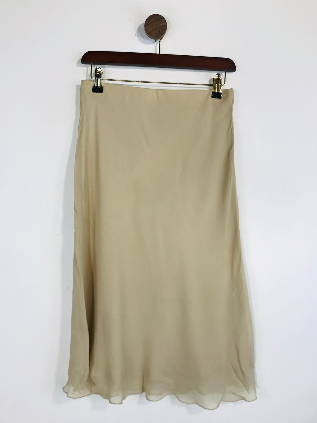 Blu Nauta Women's Silk Midi Skirt NWT | IT42 UK10 | Beige