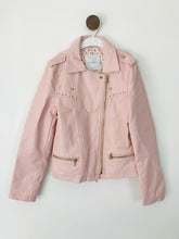 Load image into Gallery viewer, Mango Kid&#39;s Faux Leather Biker Jacket | 9/10 Years | Pink
