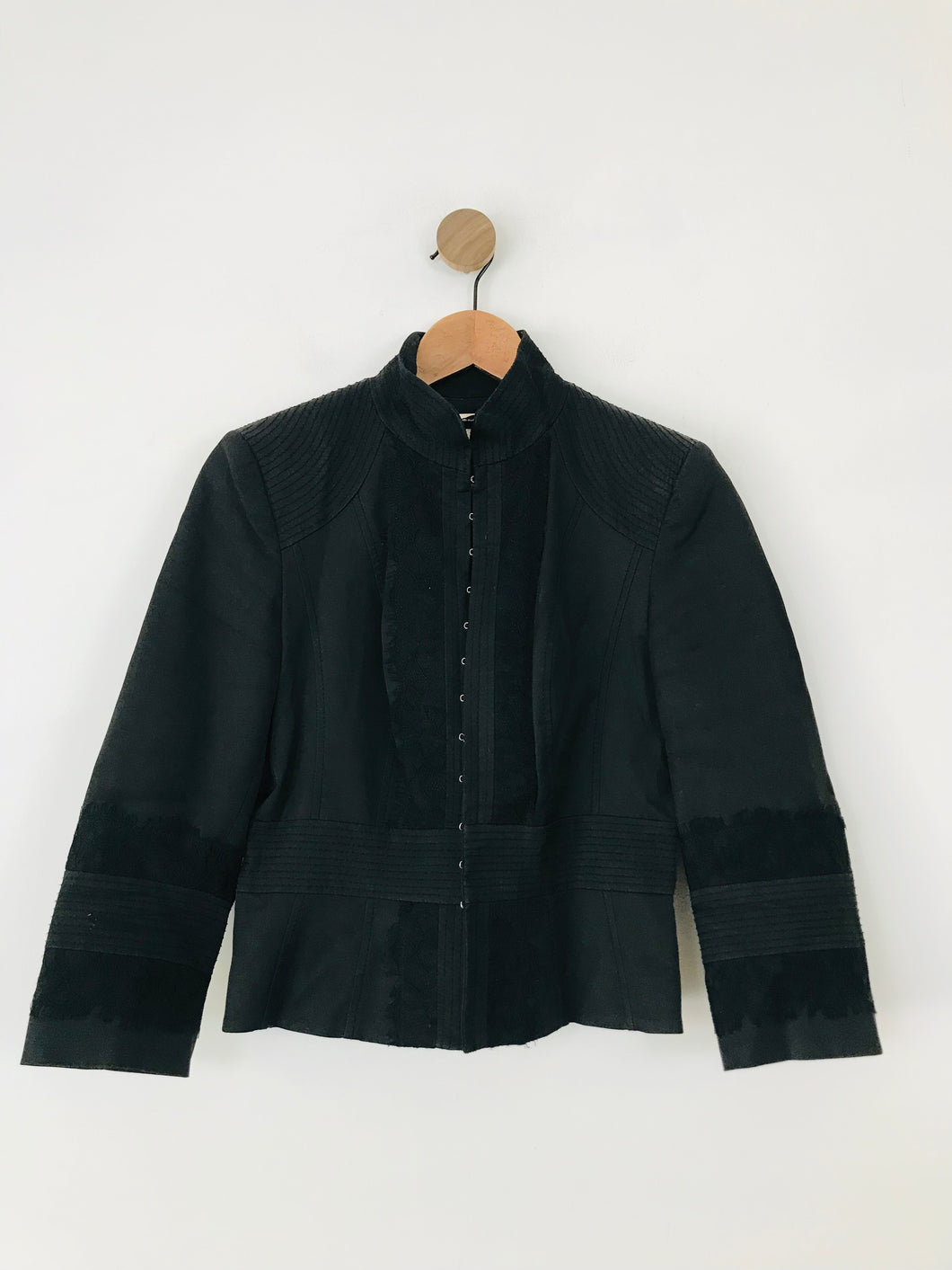 Karen Millen Women's Lace Panel Blazer Jacket | UK12 | Black