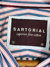Load image into Gallery viewer, Sartorial by M&amp;S Men&#39;s Striped Smart Button-Up Shirt | 18 | Multicoloured
