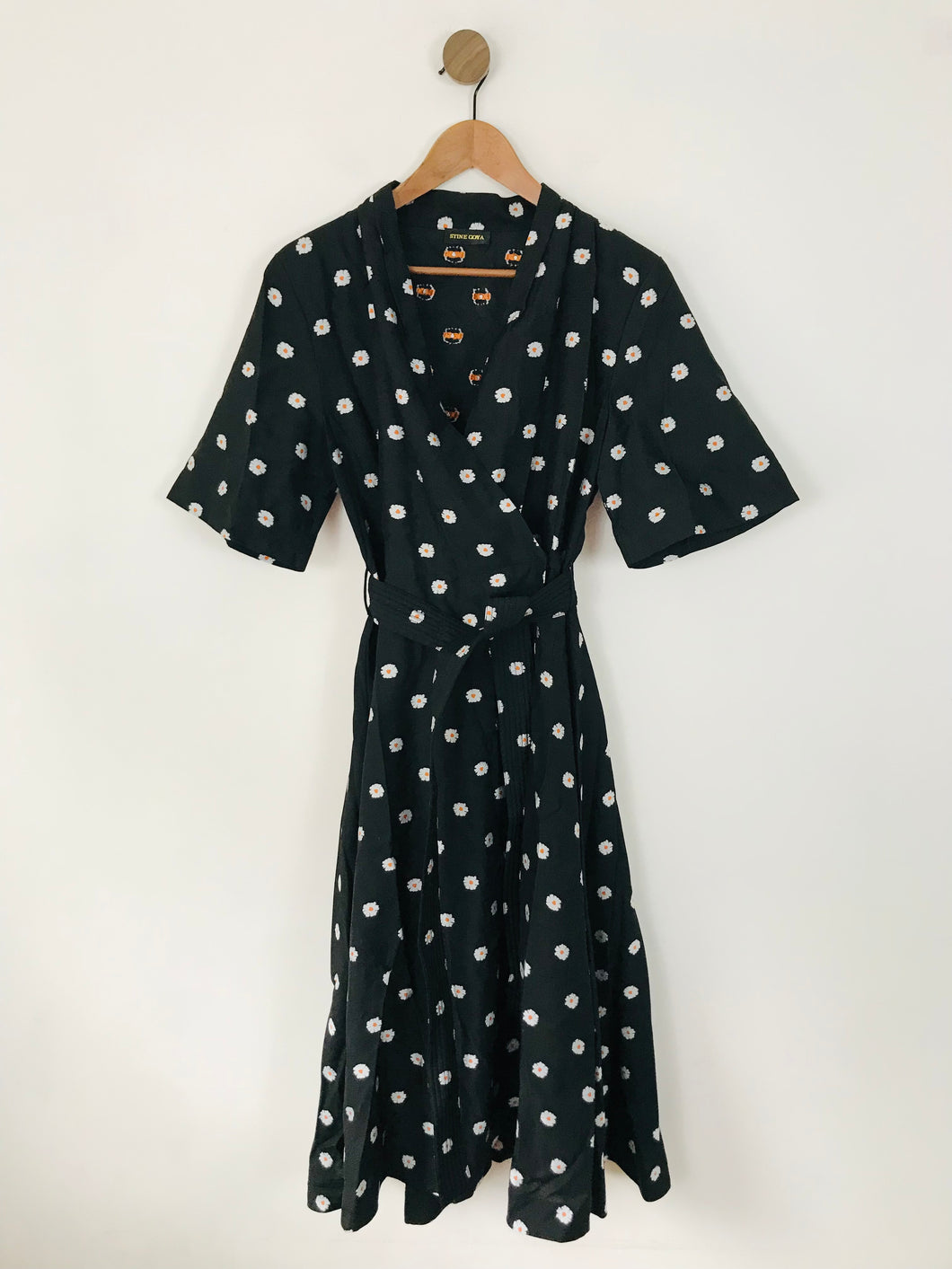 Stine Goya Women's Floral Wrap Maxi Dress | L UK14 | Black