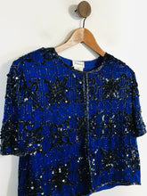 Load image into Gallery viewer, Stenay Women&#39;s Sequin Vintage Cardigan | L UK14 | Blue
