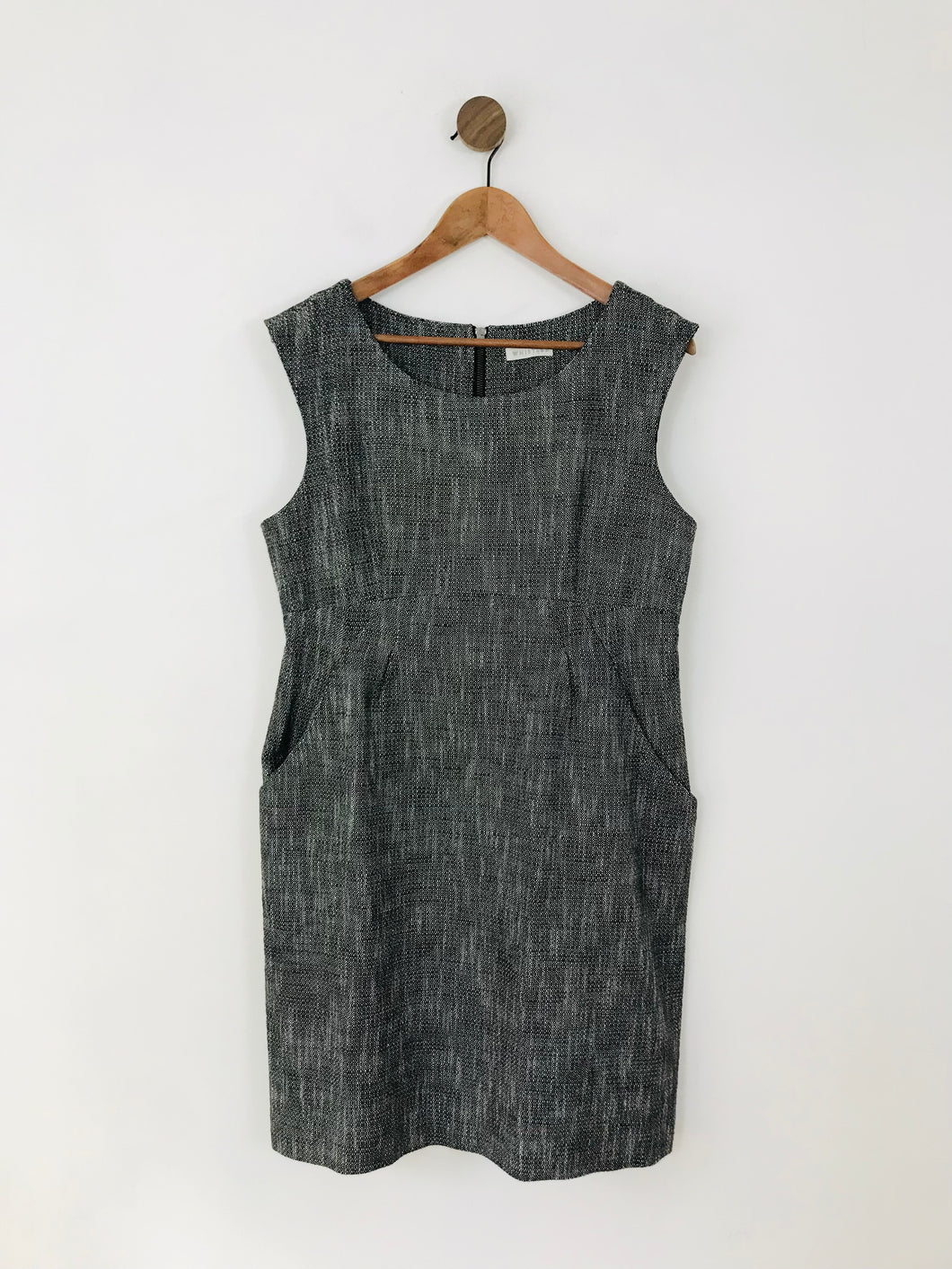 Whistles Women's Tweed Woven Shift Pinafore Dress | UK14 | Grey