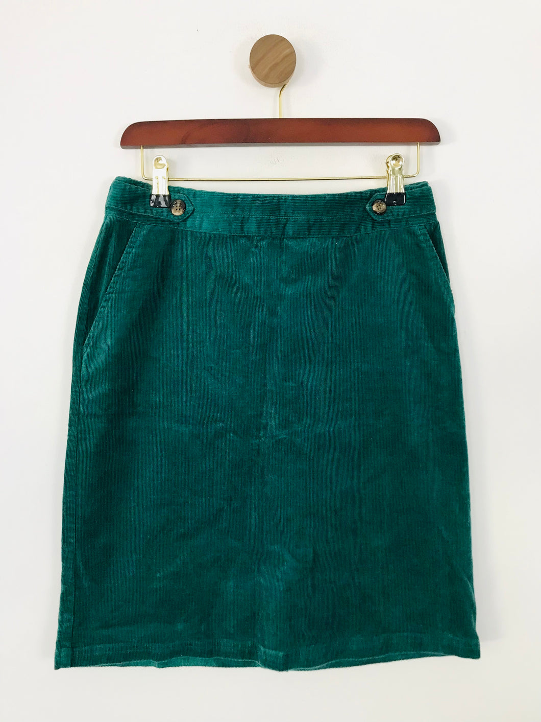 Laura Ashley Women's Corduroy Pencil Skirt | UK10 | Green
