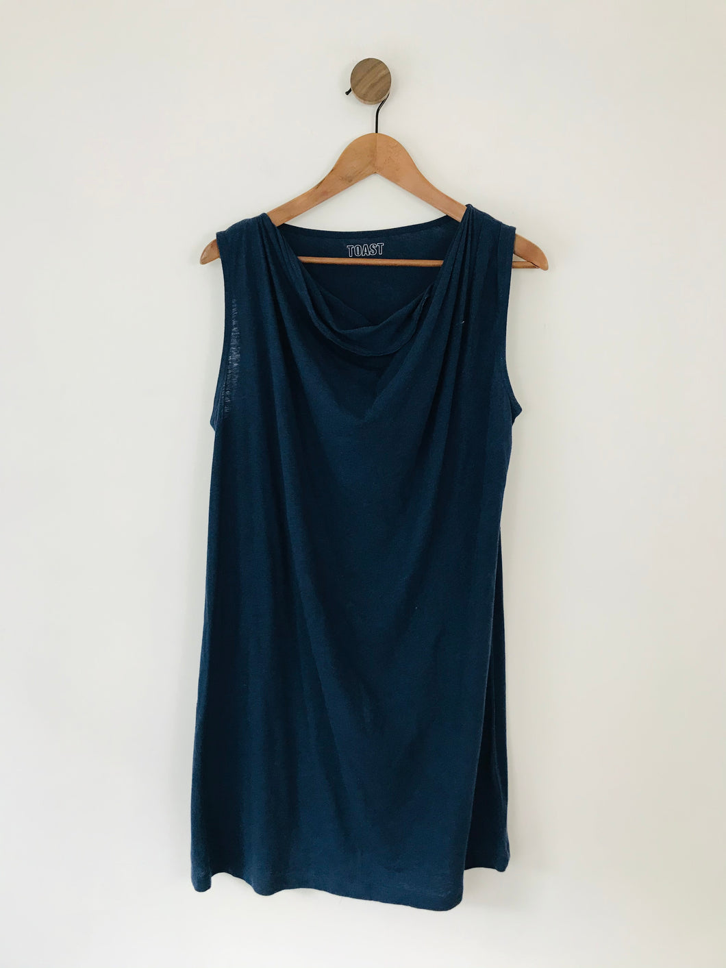 Toast Women's Draped Neck Shift Dress | UK14 | Blue