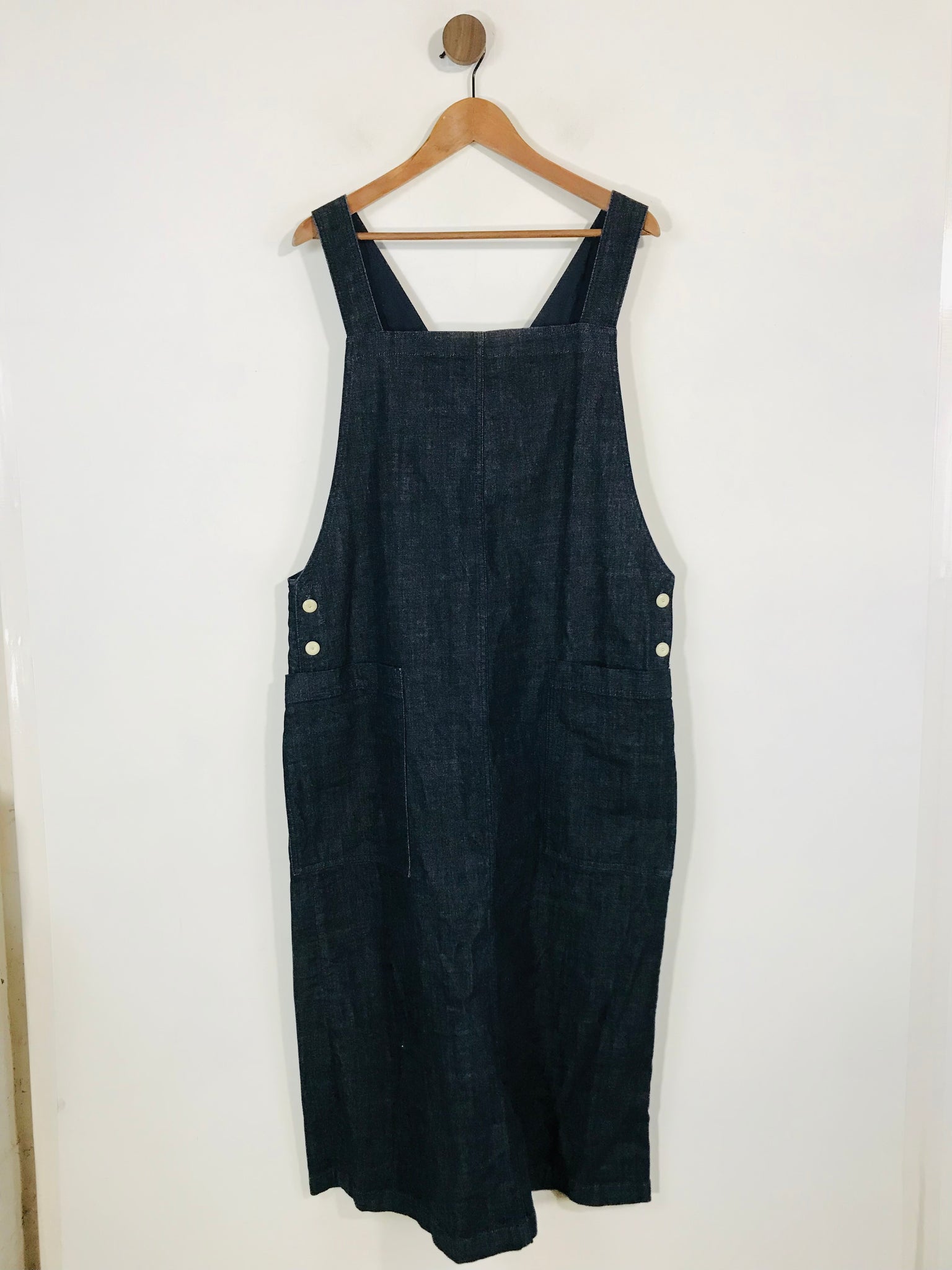 toast denim pinafore dress Patch Pocket Denim Dungaree Dress