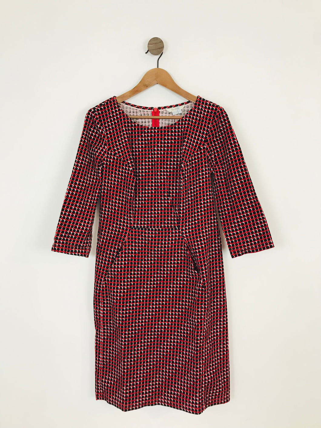 Boden Women’s Polka Dot Long Sleeve Corduroy Sheath Dress | UK10 | Red