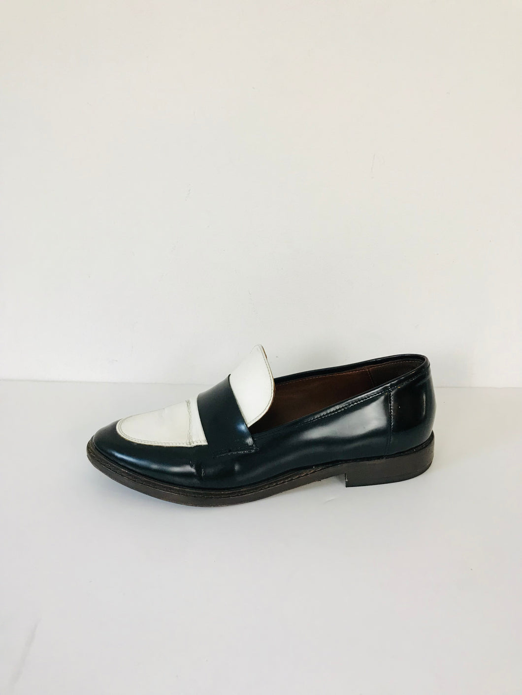 Bimba & Lola Women's Contrast Leather Loafers | 39 UK6 | Black