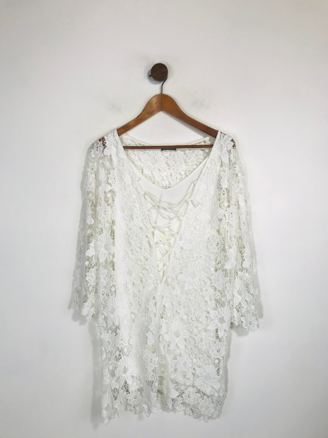 Zara Women's Floral Lace Shift Dress | UK10 | White