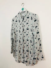 Load image into Gallery viewer, Oliver Bonas Women’s Printed Long Sleeve Shirt | UK10 | Grey
