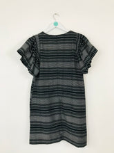 Load image into Gallery viewer, Moon River Women’s Ruffle Sleeve Stripe Shift Dress | XS UK8 | Black
