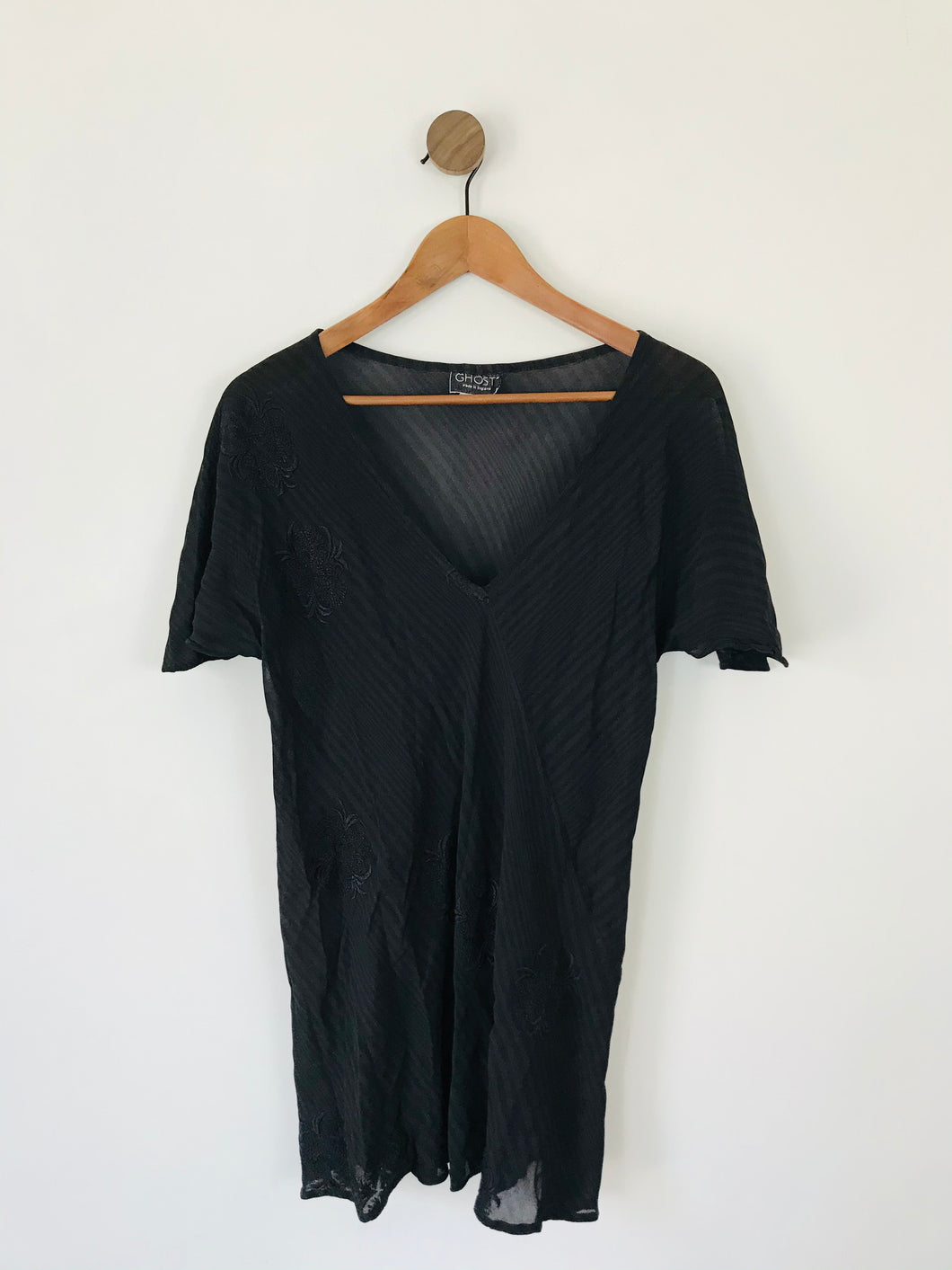 Ghost Women’s V-Neck Short Sleeve Blouse Top | UK16 | Black