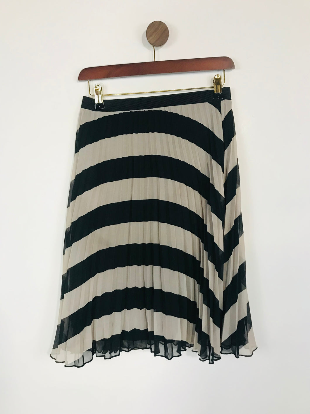 Atmosphere Women's Striped Pleated Midi Skirt | UK6 | Black