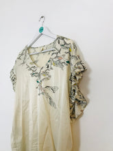 Load image into Gallery viewer, Rutzou Women’s Silk Blend Ruffle Sleeve Blouse | 38 UK10 | Beige
