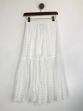 Load image into Gallery viewer, Asos Women&#39;s Cotton Polka Dot Midi Skirt | UK8 | White
