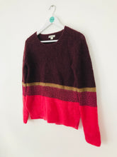 Load image into Gallery viewer, Whistles Women’s Oversized Colour Block Knit Jumper | XS UK6-8 | Burgundy Red Pink
