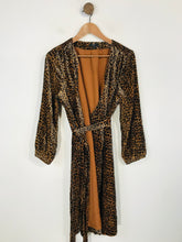 Load image into Gallery viewer, J.Crew Women&#39;s Velour Leopard Print Wrap Dress | UK12 | Multicoloured
