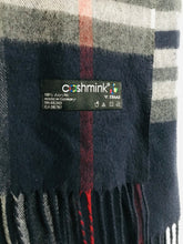 Load image into Gallery viewer, V.Fraas Cashmink Men&#39;s Check Scarf | One Size | Blue
