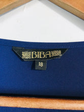 Load image into Gallery viewer, Biba Women&#39;s Long Sleeve A-Line Dress | UK18 | Blue
