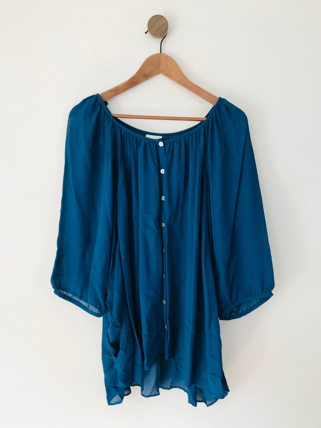 East Women's Oversized Button-Up Shirt | M/L UK14 | Blue