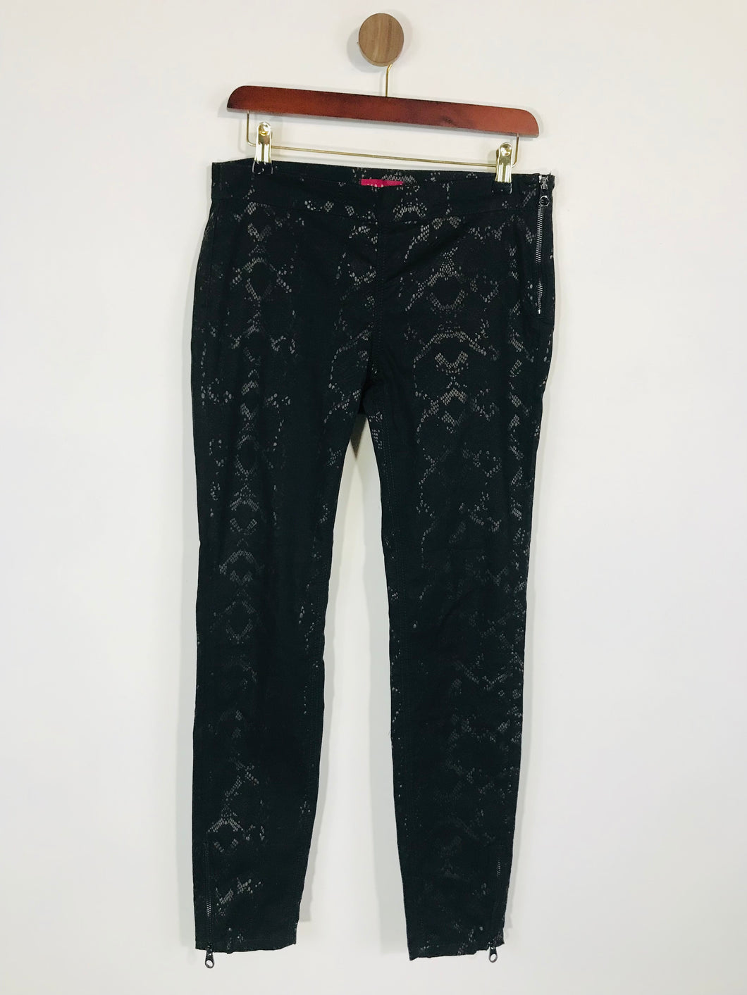 Ted Baker Women's Cotton Snakeskin Chinos Trousers | 2 UK10 | Black