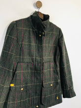 Load image into Gallery viewer, Joules Women&#39;s Tweed Check Gingham Overcoat Coat NWT | UK10 | Green
