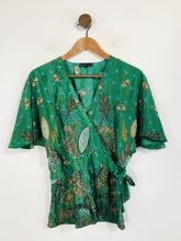 Load image into Gallery viewer, Great Plains Women&#39;s Floral Wrap Blouse | L UK14 | Green
