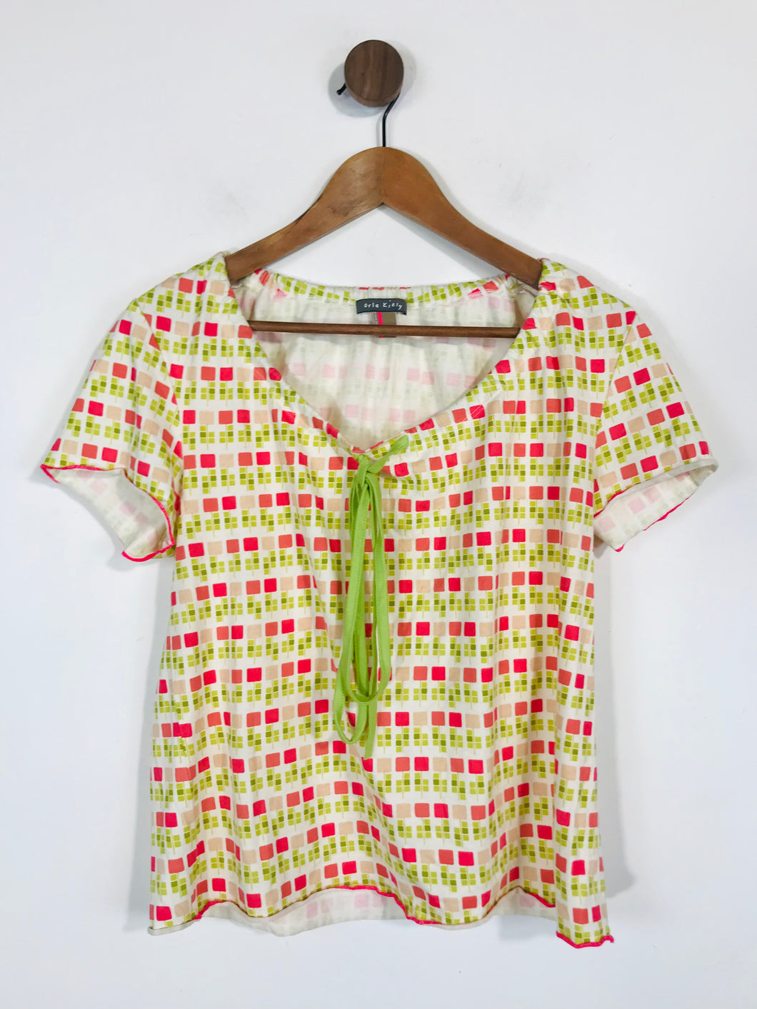 Orla Kiely Women's Cotton Ruched T-Shirt | UK8 | Multicoloured