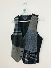 Load image into Gallery viewer, Tommy Hilfiger Women’s Patchwork Wool Vest Waistcoat | 10 UK12 | Grey Blue
