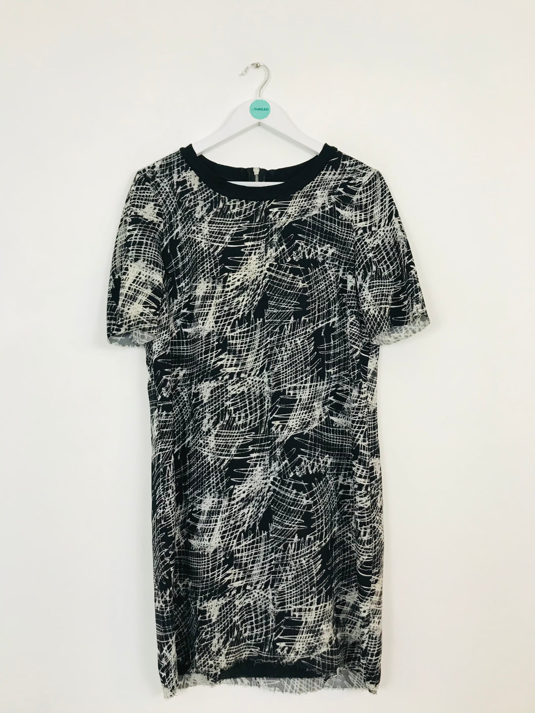 Whistles Women’s Printed Oversized T-Shirt Shift Dress | UK10 | Black