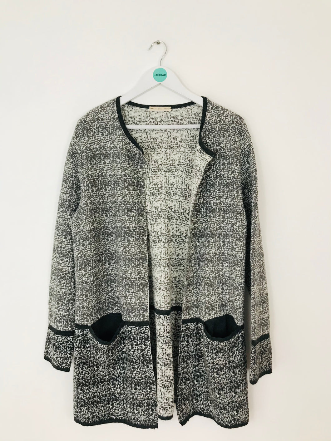 Maria Bellentani Women’s Long Oversized Knit Cardigan | L UK14 | Grey