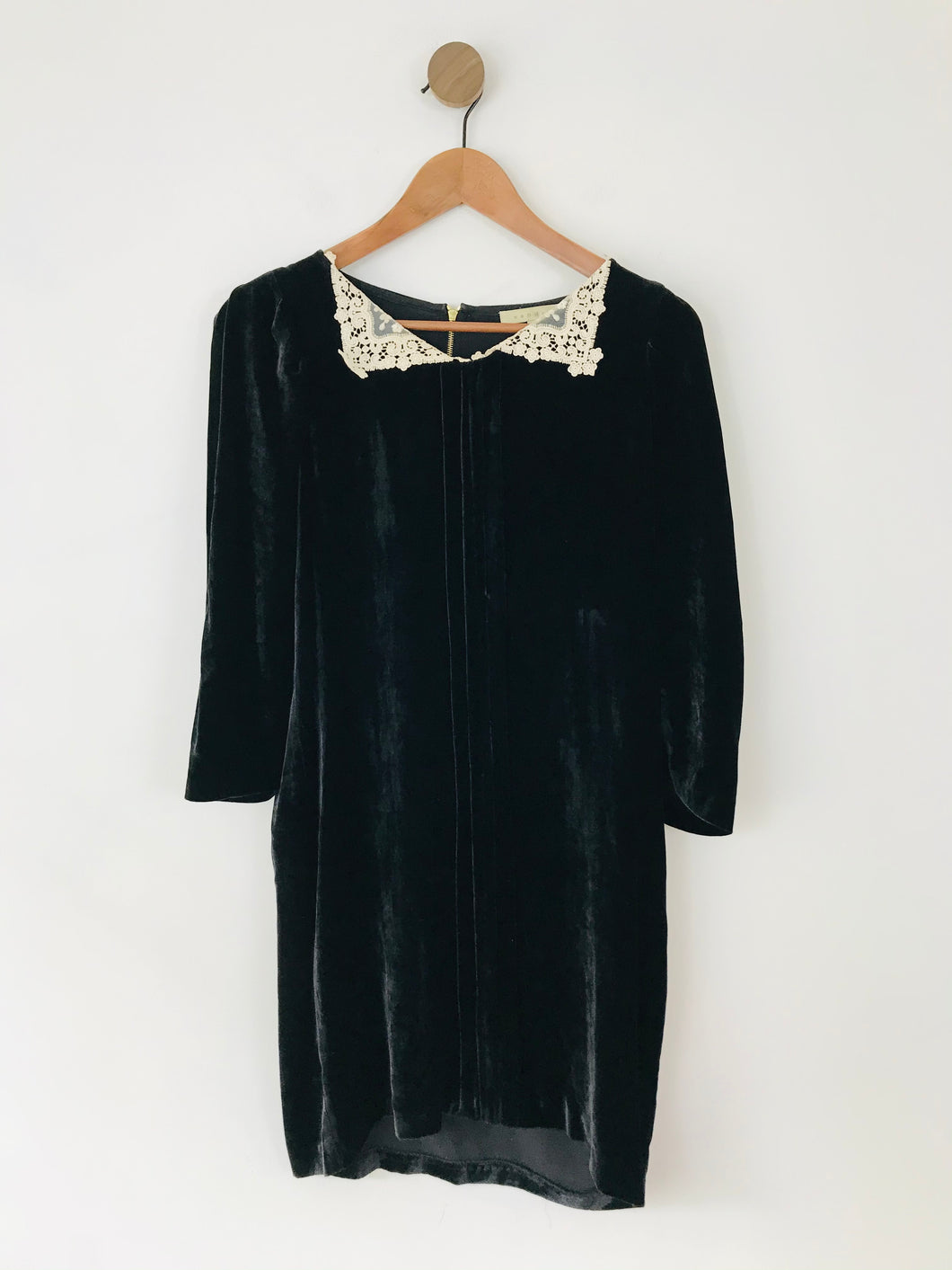 Sandro Women's Velvet Gothic Long Sleeve Shift Dress | 1 UK8 | Black