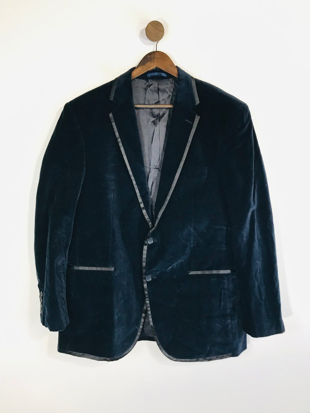 John Lewis Men's Velvet Smart Blazer Jacket | Chest 42 | Blue