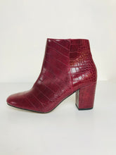 Load image into Gallery viewer, Monsoon Women&#39;s Leather Heeled Ankle Boots NWT | UK6 | Red
