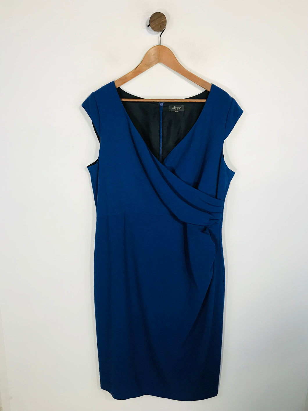 Alexon Women's Pleated Sheath Dress | UK18 | Blue
