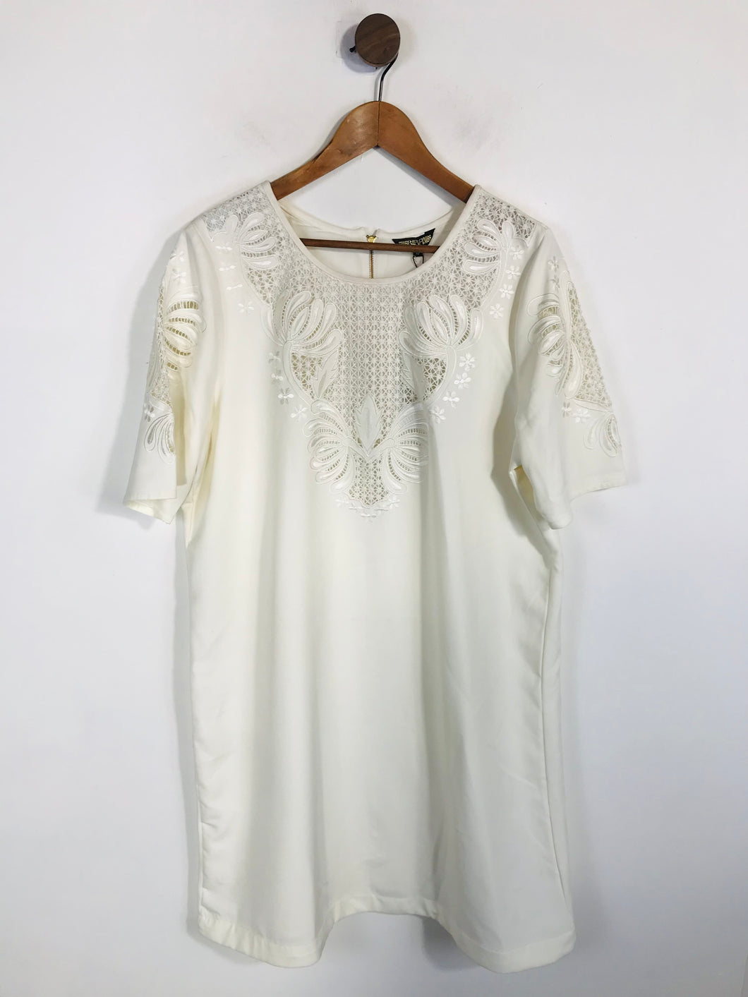 Biba Women's Embroidered Lace Shift Dress NWT | UK18 | White