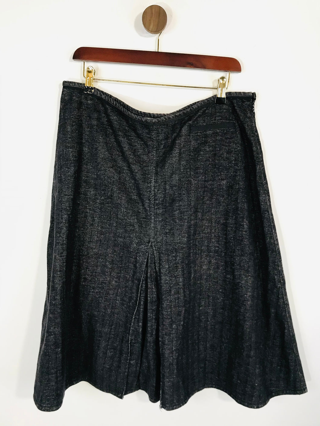 Laura Ashley Women's Striped Pleated A-Line Skirt | UK16 | Grey