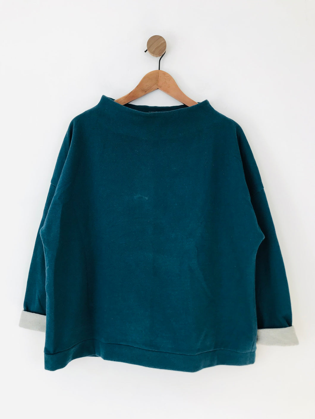 Toast Women's Mock Neck Fleece Lined Sweatshirt | UK16 | Blue