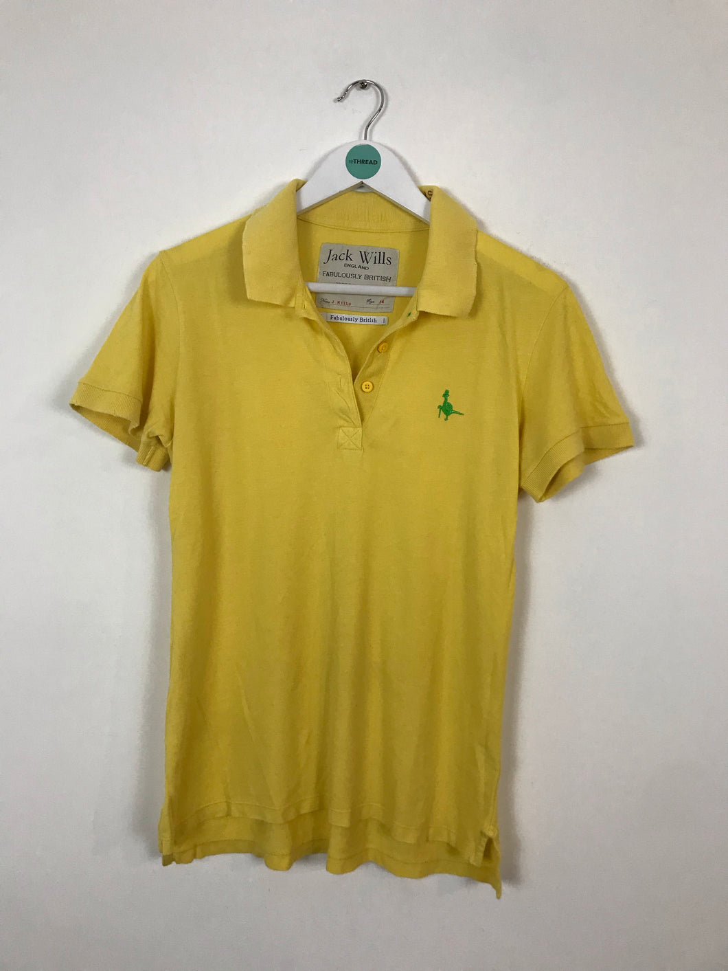 Jack Wills Womens Polo Tshirt | UK14 | Yellow
