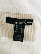 Load image into Gallery viewer, Mango Women&#39;s Fitted Pinstripe Blazer Jacket | UK10 | Brown
