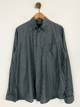 Load image into Gallery viewer, Armani Men&#39;s Cotton Striped Button-Up Shirt | L UK14 | Grey
