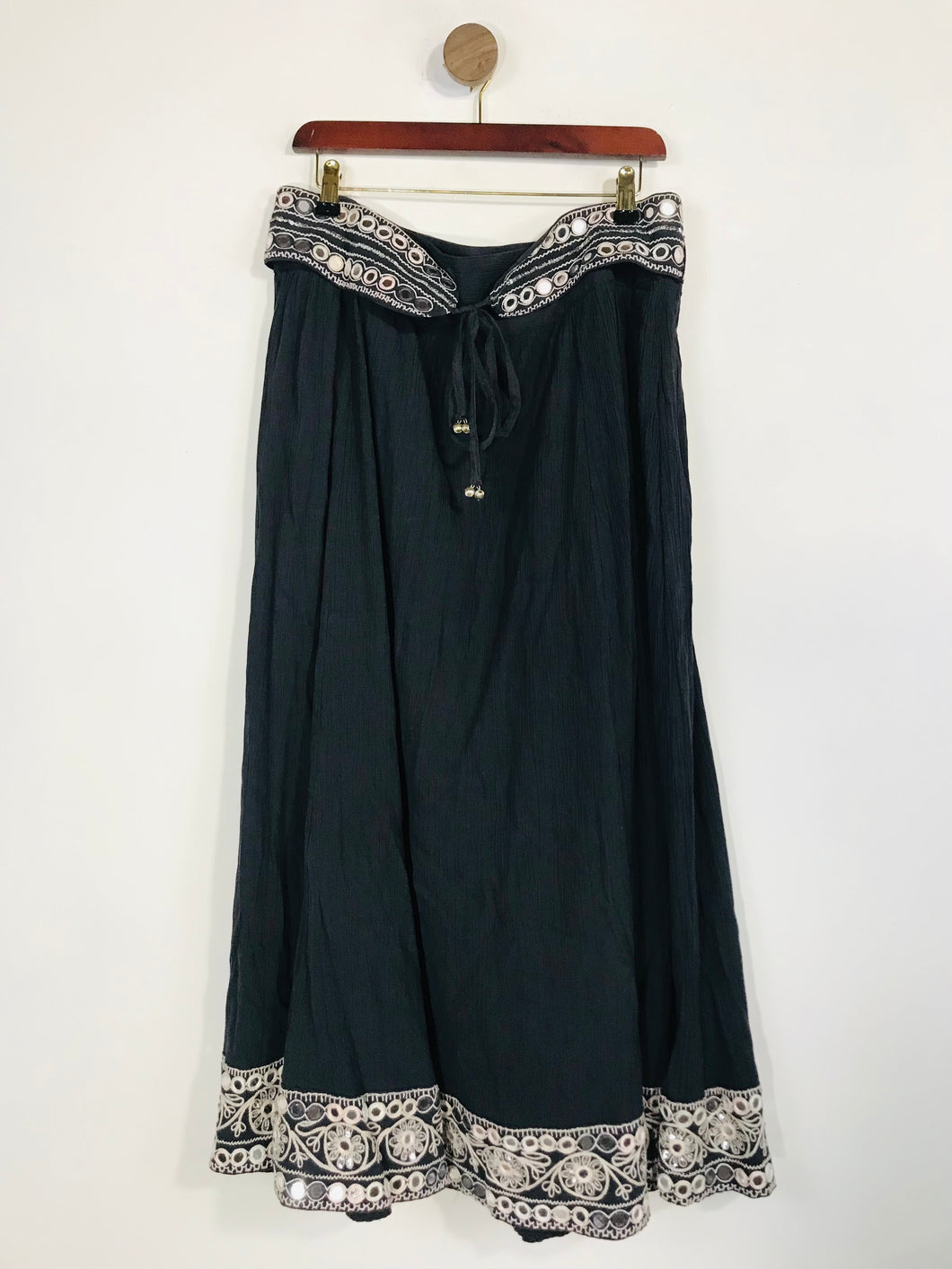 Monsoon Women's Embroidered Pleated Midi Skirt | UK14 | Blue