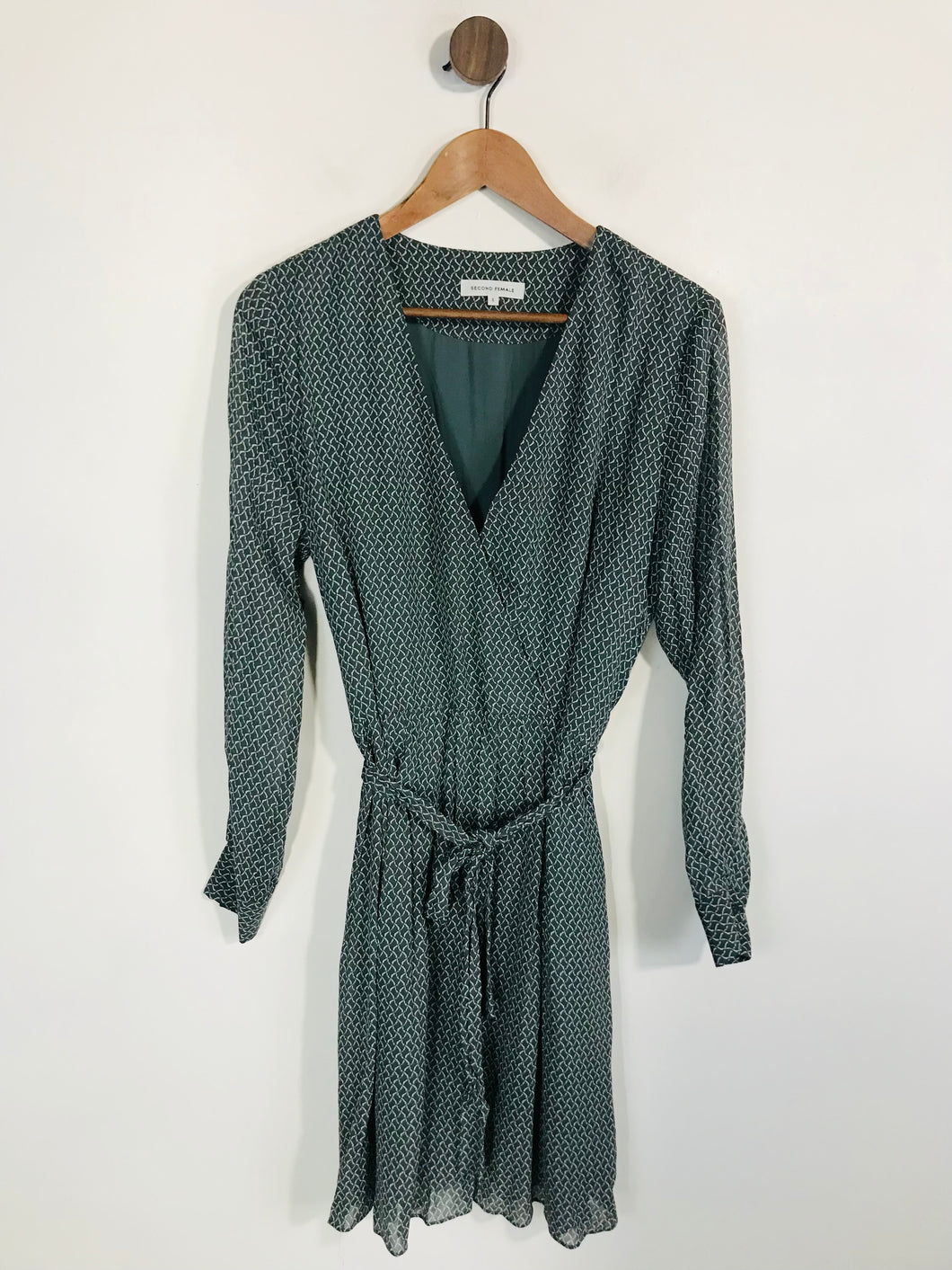 Second Female Women's V-Neck A-Line Dress | S UK8 | Green