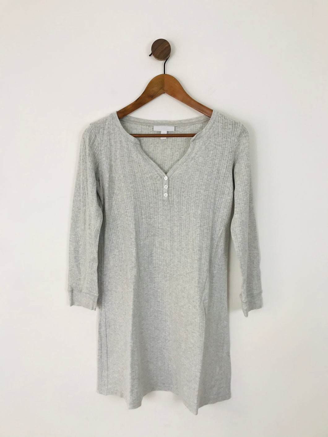 The White Company Sleep Women’s Cotton Lace Nightdress Nightie | S UK8 | Grey