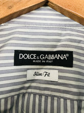 Load image into Gallery viewer, Dolce &amp; Gabbana Men’s Slim Fit Stripe Shirt | 42/16.5 | Grey
