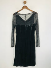 Load image into Gallery viewer, L.K. Bennett Women&#39;s Velvet Polka Dot Sheath Dress NWT | UK14 | Grey
