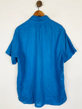 Load image into Gallery viewer, Boss Hugo Boss Men&#39;s Linen Button-Up Shirt | L | Blue
