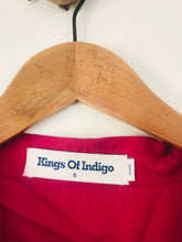 Load image into Gallery viewer, Kings of Indigo Women&#39;s Midi Shirt Dress | S UK8 | Red
