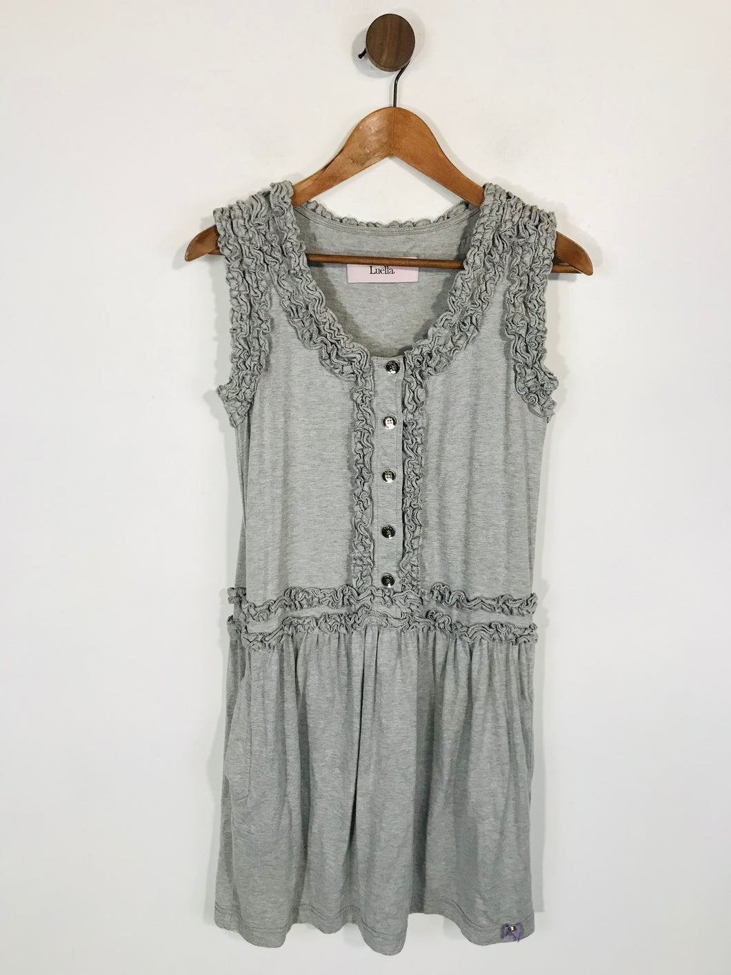 Luella Women's Cotton Ruffle Shift Dress | UK8 | Grey