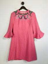 Load image into Gallery viewer, Peter Pilotto Women&#39;s Wool Embroidered Sheath Dress | UK8 | Pink
